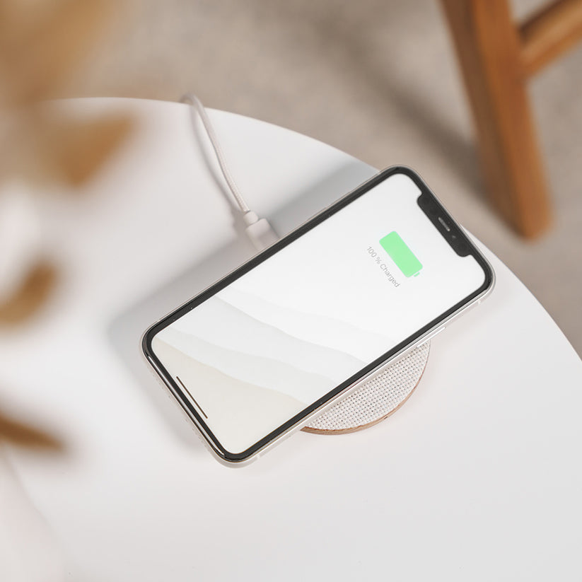 Statie de incarcare Woodcessories EcoPad Wireless, Oak/Fabric - iSTYLE RO