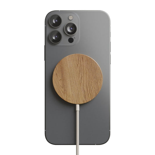 Incarcator wireless Woodcessories MagPad, Oak/Fabric - iSTYLE RO
