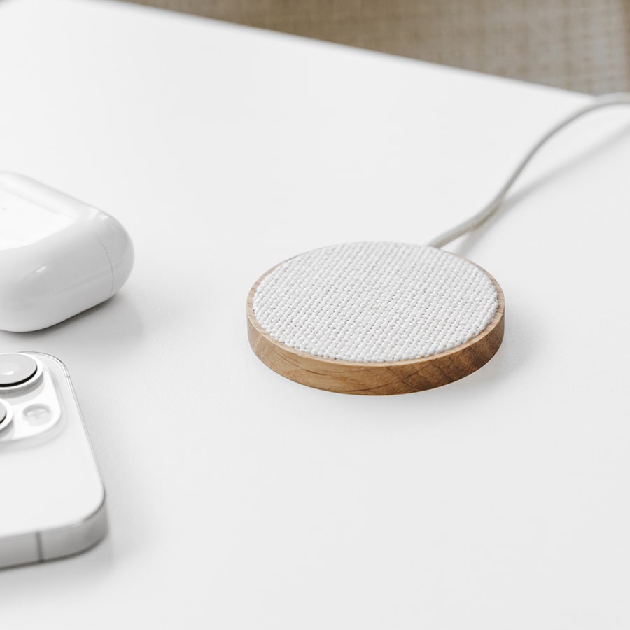 Incarcator wireless Woodcessories MagPad, Oak/Fabric - iSTYLE RO