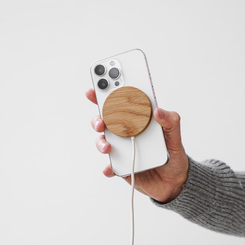 Incarcator wireless Woodcessories MagPad, Oak/Fabric - iSTYLE RO