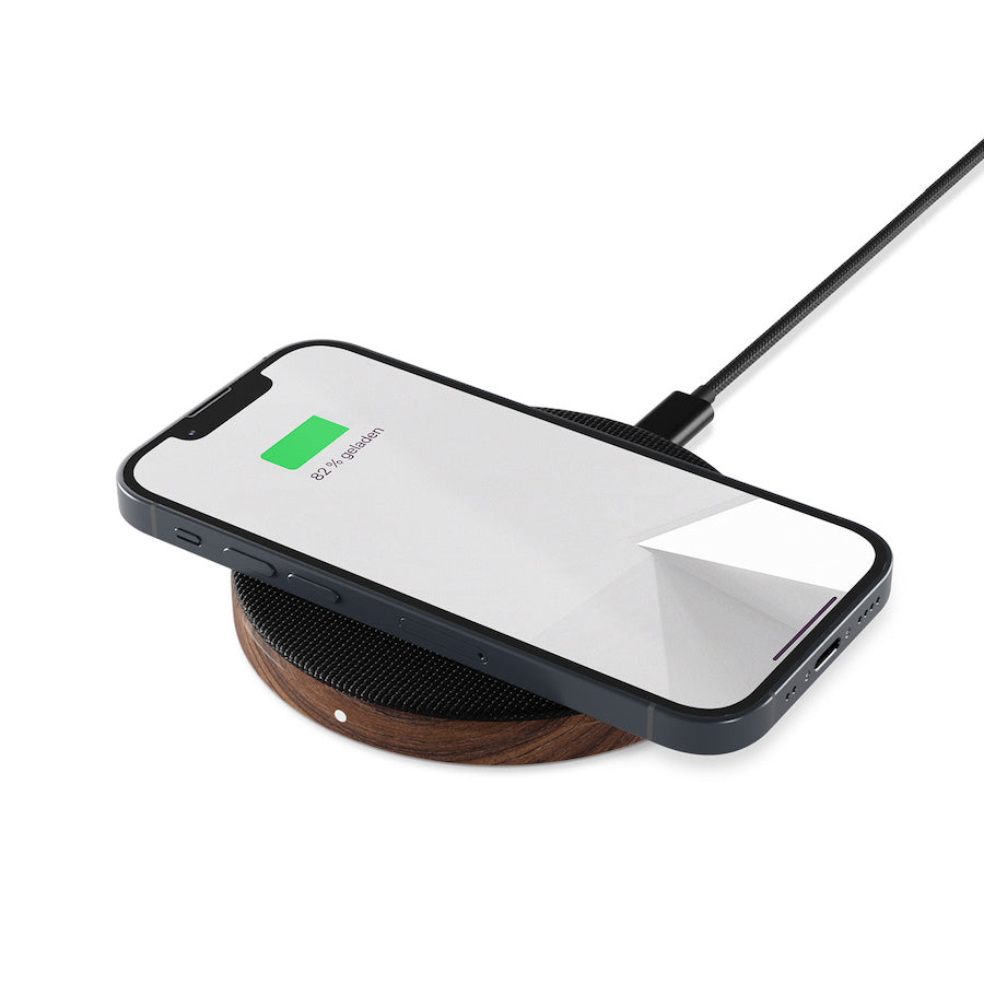 Statie de incarcare Woodcessories EcoPad Wireless, Walnut/Fabric - iSTYLE RO
