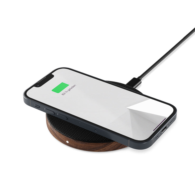 Statie de incarcare Woodcessories EcoPad Wireless, Walnut/Fabric - iSTYLE RO