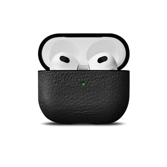 Husa de protectie Woolnut pentru AirPods (gen.3), Piele, Negru - iSTYLE RO
