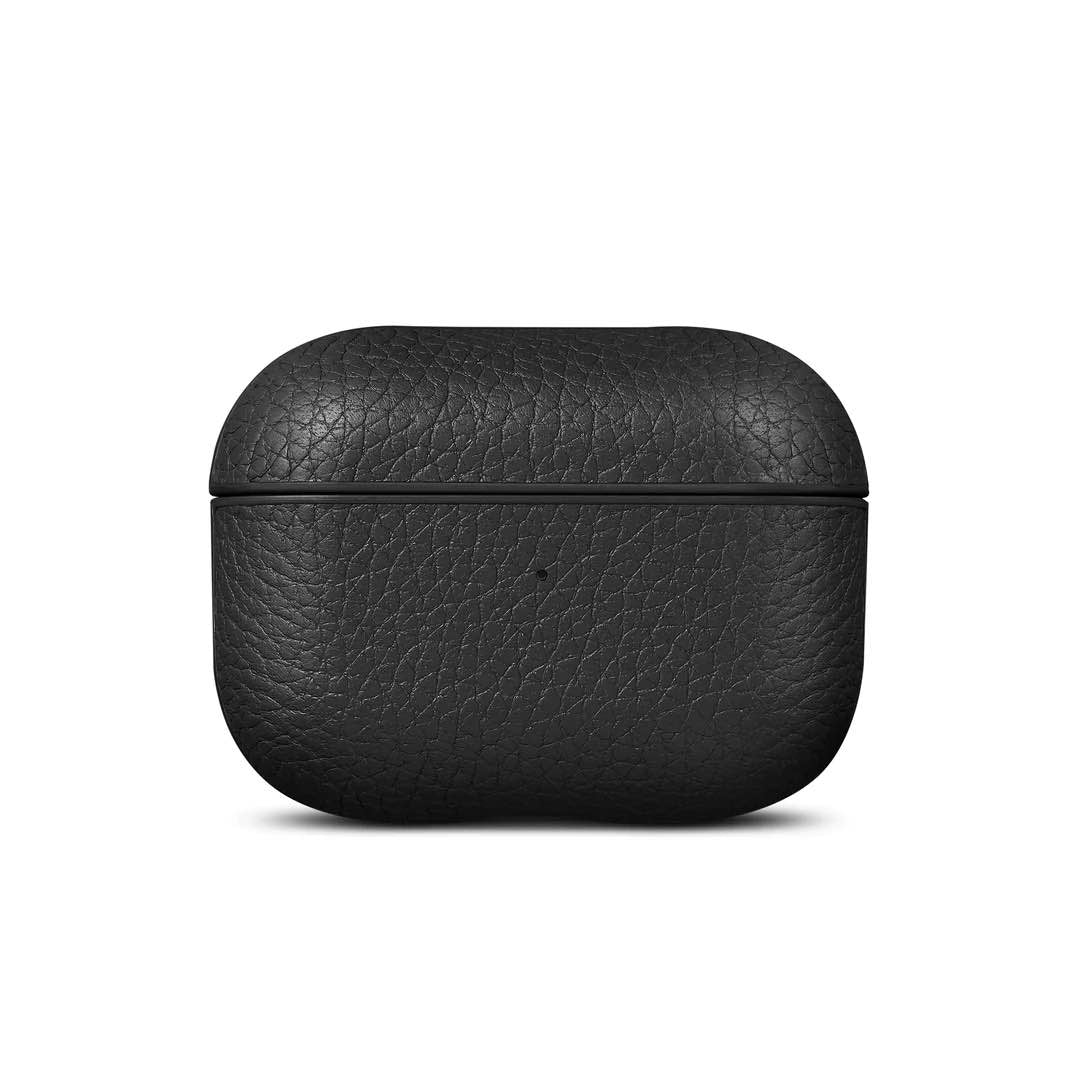 Husa de protectie Woolnut pentru AirPods Pro (gen.2), Piele, Negru - iSTYLE RO