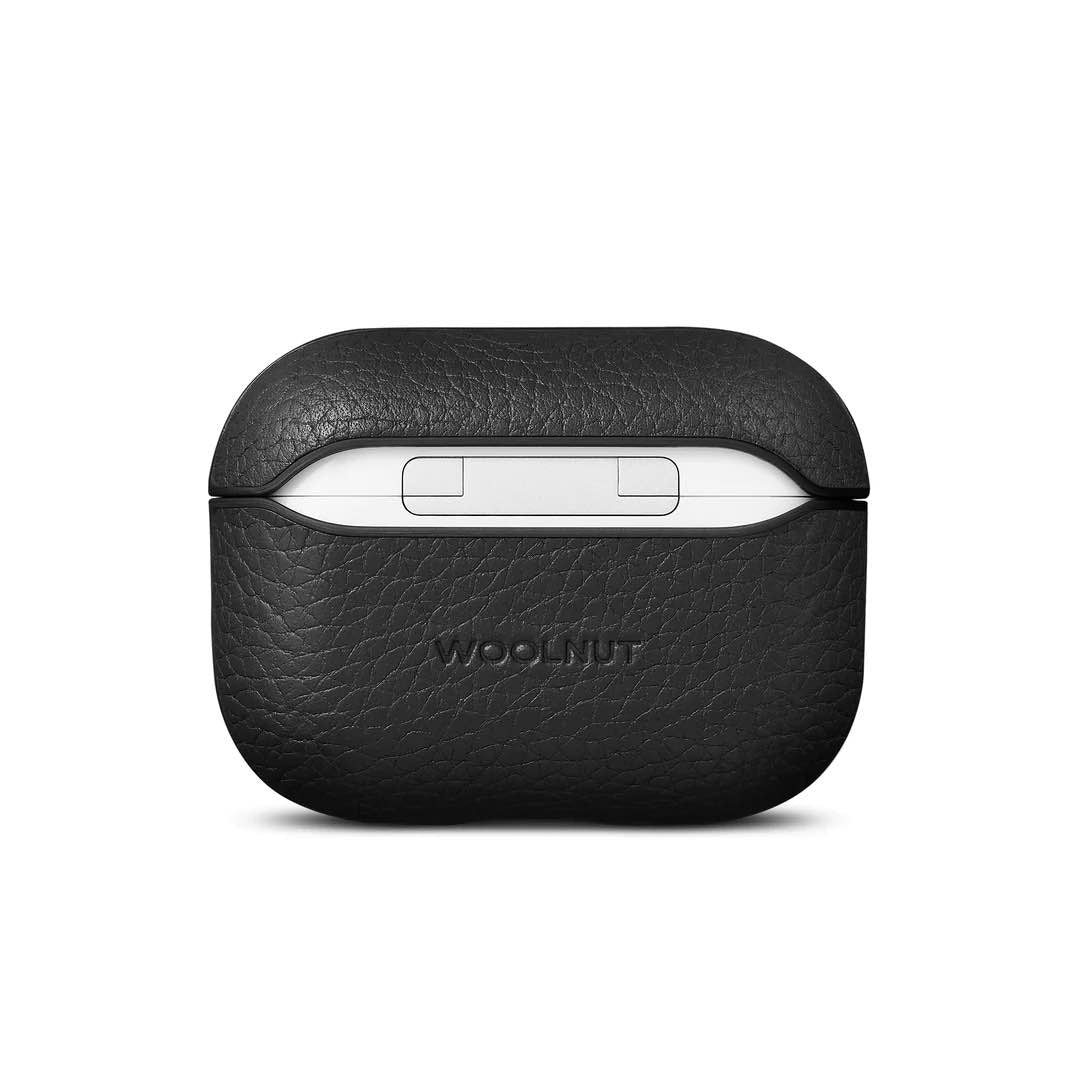 Husa de protectie Woolnut pentru AirPods Pro (gen.2), Piele, Negru - iSTYLE RO