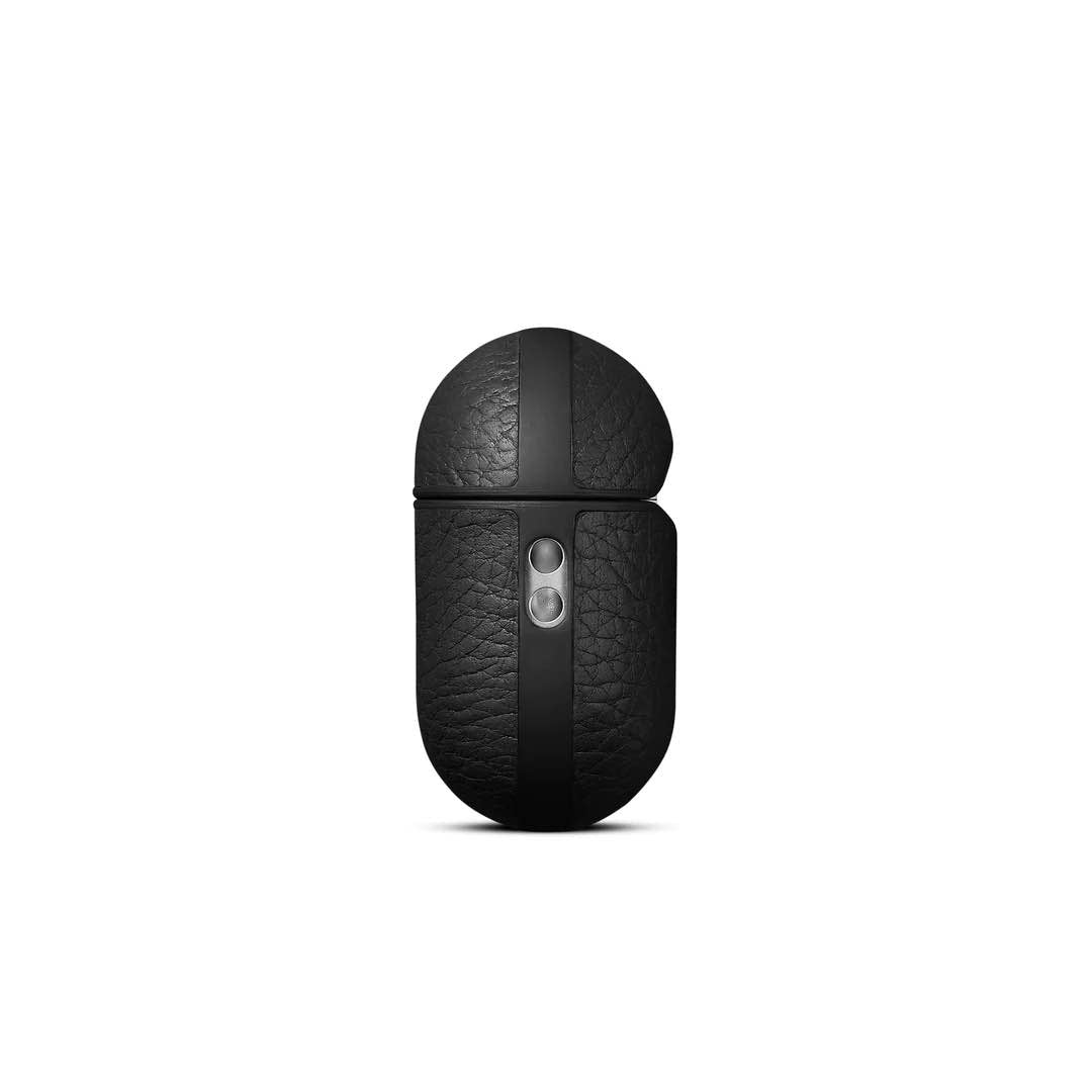 Husa de protectie Woolnut pentru AirPods Pro (gen.2), Piele, Negru - iSTYLE RO