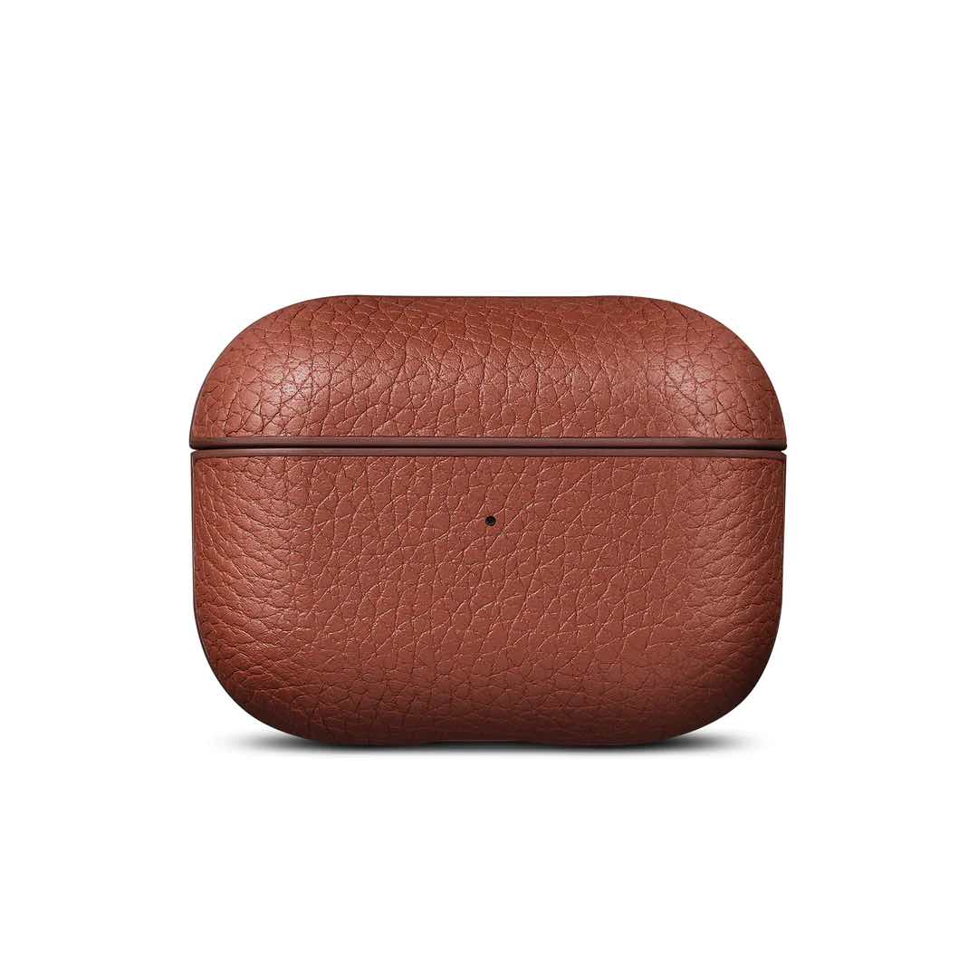Husa de protectie Woolnut pentru AirPods Pro (gen.2), Piele, Cognac - iSTYLE RO