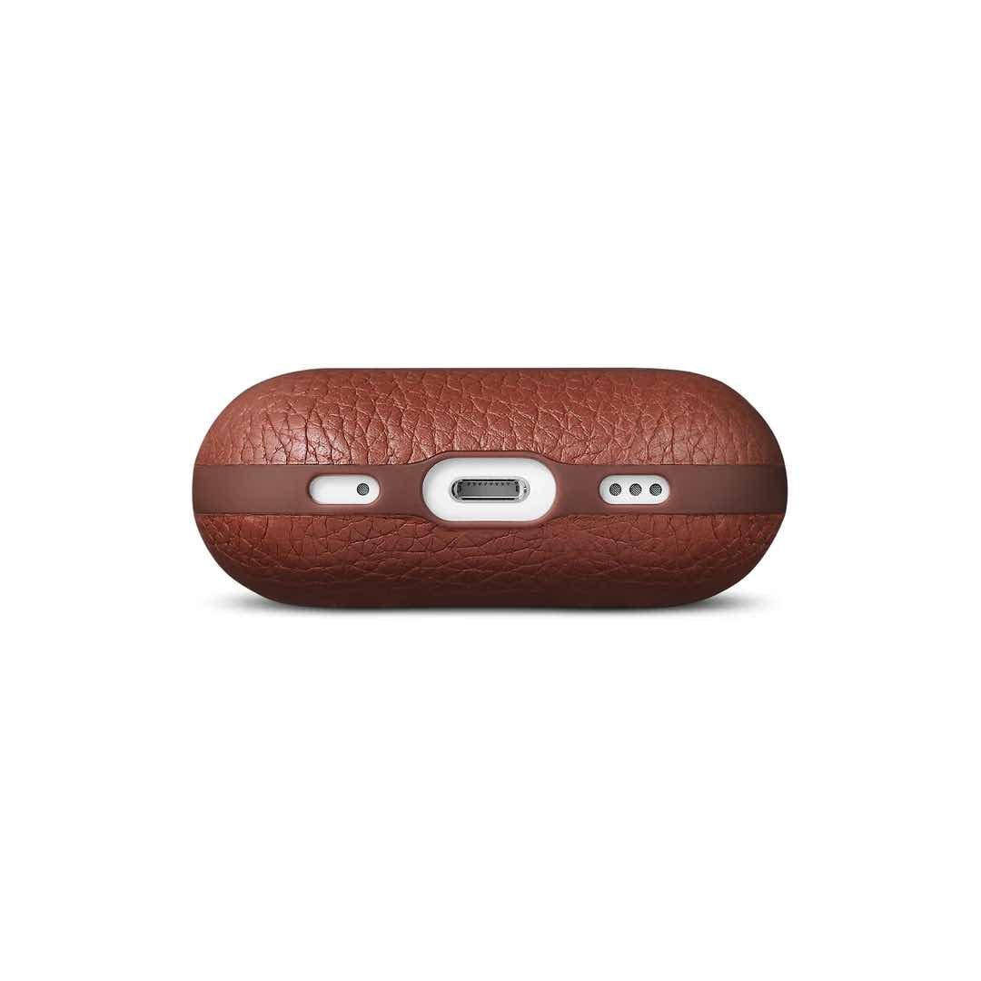Husa de protectie Woolnut pentru AirPods Pro (gen.2), Piele, Cognac - iSTYLE RO