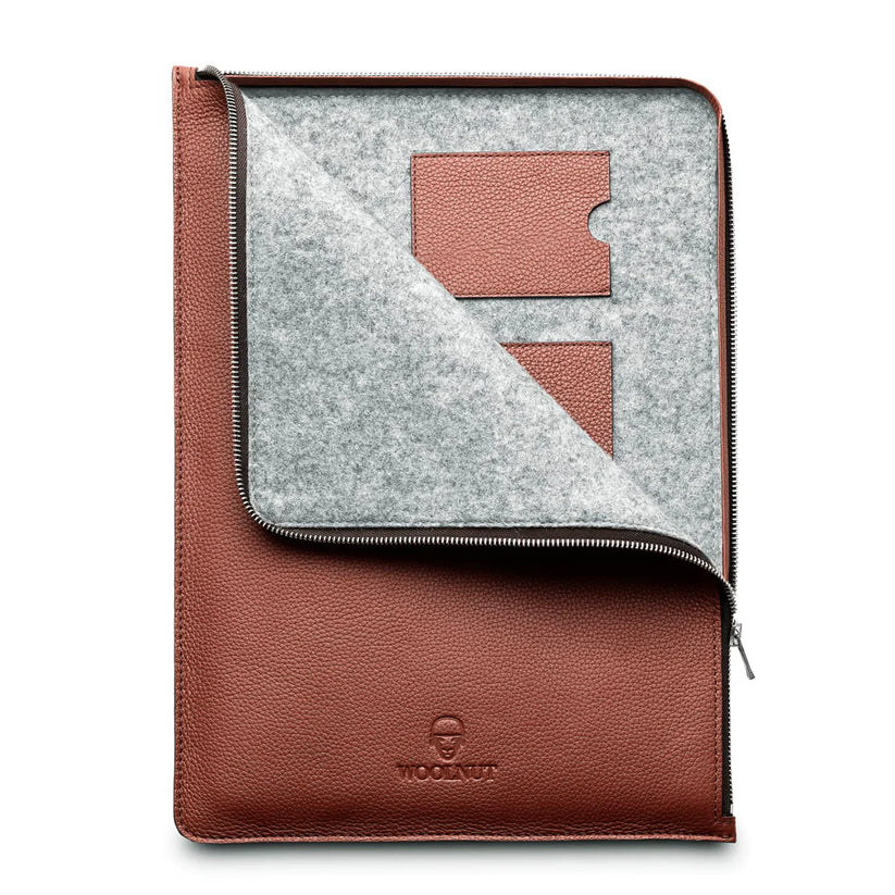 Husa de protectie Woolnut Folio pentru MacBook Pro 16", Piele, Cognac - iSTYLE RO