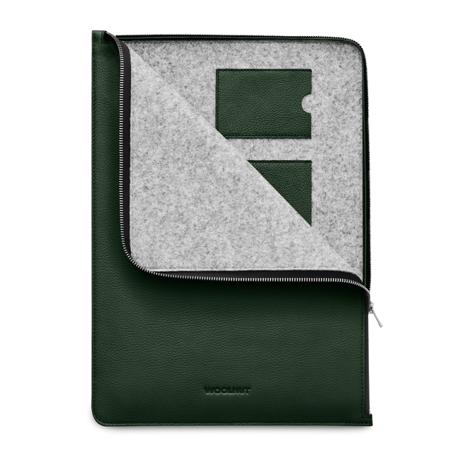 Husa de protectie Woolnut Folio pentru MacBook Pro 16", Piele, Verde - iSTYLE RO