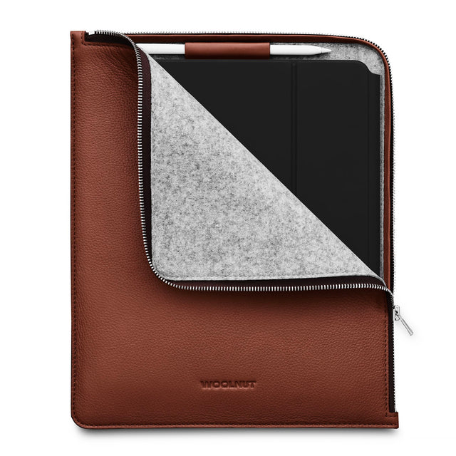 Husa de protectie Woolnut Folio pentru iPad Pro 13", Piele, Cognac - iSTYLE RO