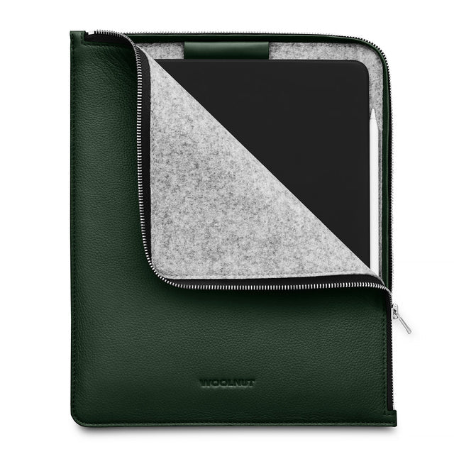 Husa de protectie Woolnut Folio pentru iPad Pro 13", Piele, Verde - iSTYLE RO