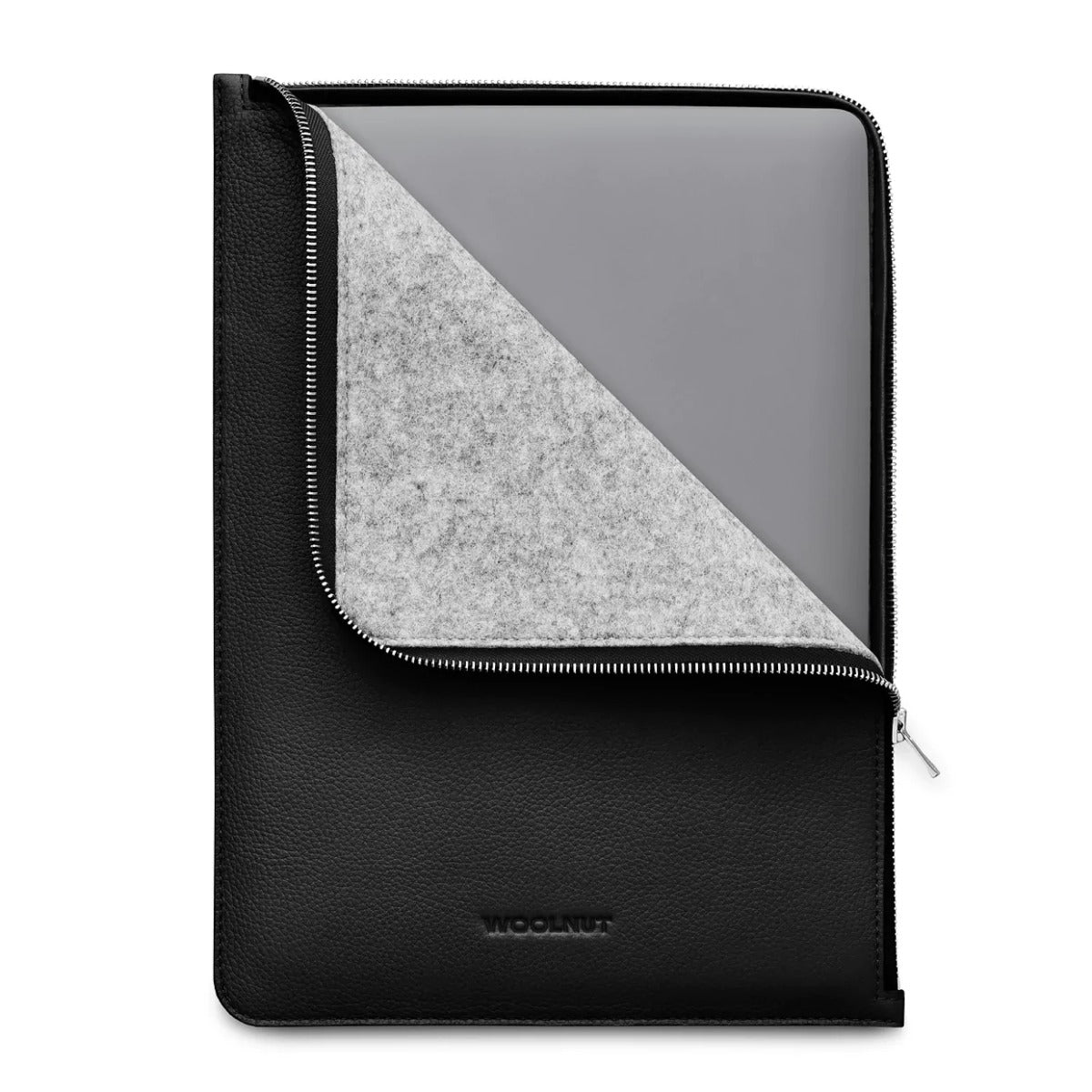 Husa de protectie Woolnut Folio pentru MacBook Pro (13" si 14"), MacBook Air 13", Piele, Negru - iSTYLE RO