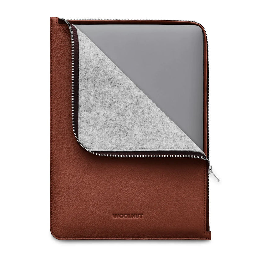 Husa de protectie Woolnut Folio pentru MacBook Pro (13" si 14"), MacBook Air 13", Piele, Cognac - iSTYLE RO