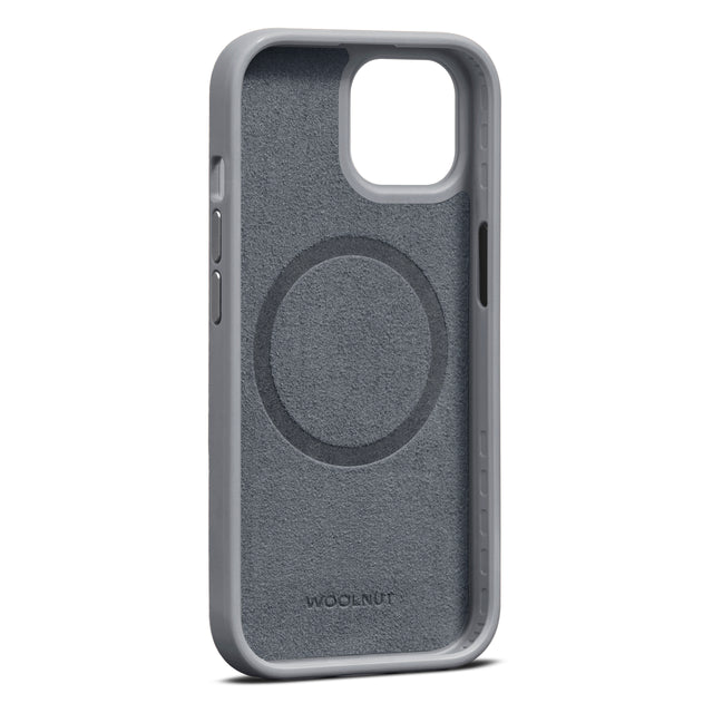 Husa de protectie Woolnut cu MagSafe pentru iPhone 15 Plus, Piele, Gri - iSTYLE RO