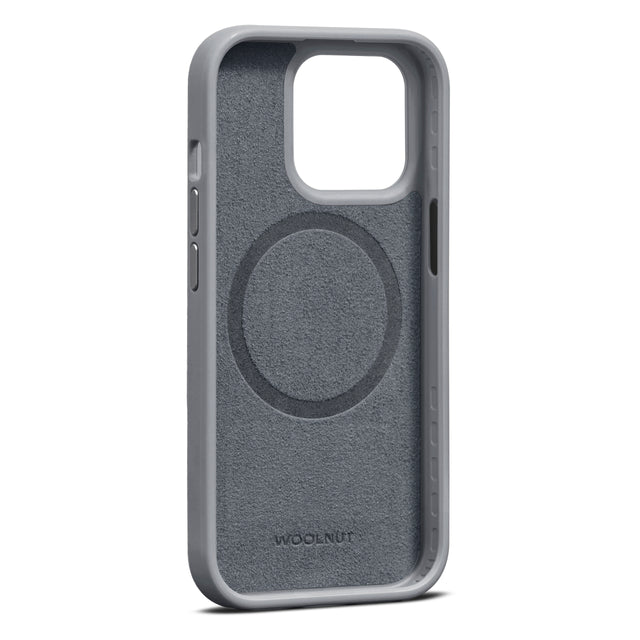 Husa de protectie Woolnut cu MagSafe pentru iPhone 15 Pro, Piele, Gri - iSTYLE RO
