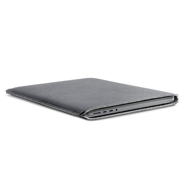 Husa de protectie Woolnut Sleeve pentru MacBook Pro 14", Piele, Gri - iSTYLE RO