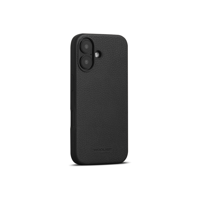 Husa de protectie Woolnut din piele pentru iPhone 16, Negru - iSTYLE RO