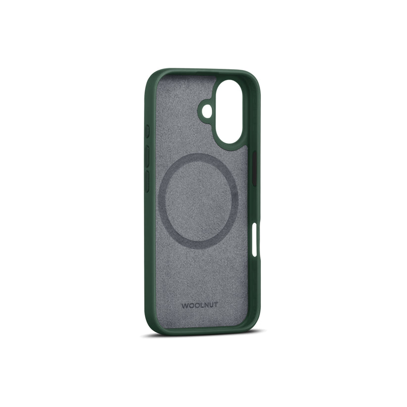 Husa de protectie Woolnut din piele pentru iPhone 16, Verde - iSTYLE RO