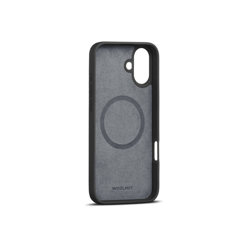 Husa de protectie Woolnut din piele pentru iPhone 16 Plus, Negru - iSTYLE RO