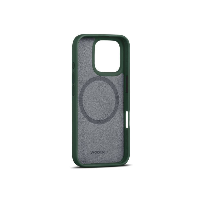 Husa de protectie Woolnut din piele pentru iPhone 16 Pro, Verde - iSTYLE RO