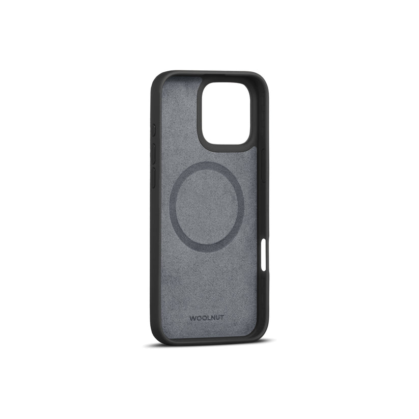 Husa de protectie Woolnut din piele pentru iPhone 16 Pro Max, Negru - iSTYLE RO