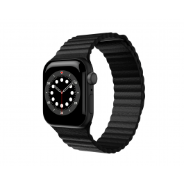 Curea Next One Leather Loop pentru Apple Watch 42-44mm, Negru