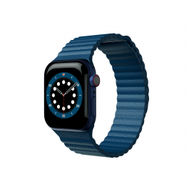 Curea Next One Leather Loop pentru Apple Watch 42-44mm, Denim Blue