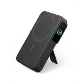Baterie externa wireless Anker MagGo, Qi2, 10.000 mAh, 15W, USB-C, Suport Pliabil, Smart Display, Negru