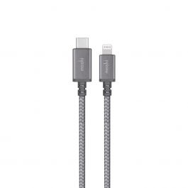 Cablu de date Moshi Integra USB-C la Lightning (1.2m), Titanium Gray