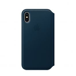 Husa de protectie Apple Folio pentru iPhone X, Piele - Cosmos Blue