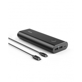 Acumulator extern Anker PowerCore+, USB Type C, Cablu inclus, 20100 mAh, Negru
