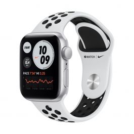 Apple Watch Nike SE GPS, 44mm Silver Aluminium Case with Pure Platinum/Black Nike Sport Band