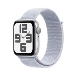 Resigilat: Apple Watch SE GPS, 40mm Silver Aluminium Case, Blue Cloud Sport Loop