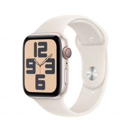 Resigilat: Apple Watch SE GPS + Cellular, 40mm Starlight Aluminium Case, Starlight Sport Band - S/M