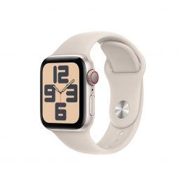 Apple Watch SE GPS + Cellular, 40mm Starlight Aluminium Case, Starlight Sport Band - S/M