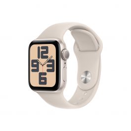Apple Watch SE GPS, 40mm Starlight Aluminium Case, Starlight Sport Band - S/M