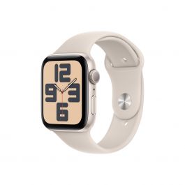Resigilat: Apple Watch SE GPS, 44mm Starlight Aluminium Case, Starlight Sport Band - S/M