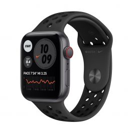Apple Watch Nike SE GPS + Cellular, 44mm Space Grey Aluminium Case with Anthracite/Black Nike Sport Band