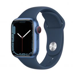Apple Watch 7 GPS + Cellular, 41mm Blue Aluminium Case, Abyss Blue Sport Band