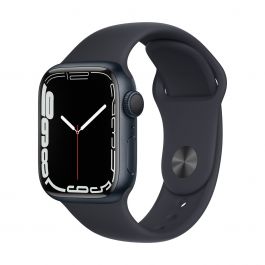 Apple Watch 7 GPS, 41mm Midnight Aluminium Case, Midnight Sport Band