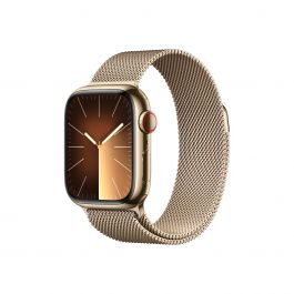Apple Watch 9 GPS + Cellular, 41mm Gold Stainless Steel Case, Gold Milanese Loop