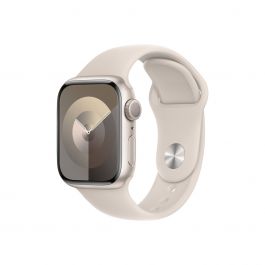 Apple Watch 9 GPS + Cellular, 41mm Starlight Aluminium Case, Starlight Sport Band - S/M