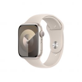 Apple Watch 9 GPS, 45mm Starlight Aluminium Case, Starlight Sport Band - S/M