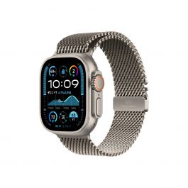 Resigilat: Curea Apple pentru Apple Watch 49mm Milanese Loop, Natural Titanium Milanese Loop, Medium