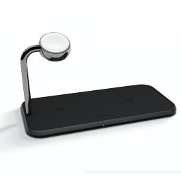 Resigilat: Statie incarcare wireless fast charge dual compatibila Apple Watch - ZENS Aluminium 10W Qi Black