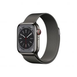 Apple Watch 8 GPS + Cellular, 45mm Graphite Stainless Steel Case, Graphite Milanese Loop