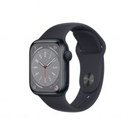 Resigilat: Apple Watch 8 GPS + Cellular, 45mm Midnight Aluminium Case, Midnight Sport Band