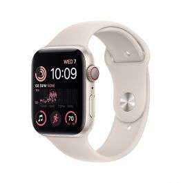 Apple Watch SE GPS, 40mm Starlight Aluminium Case, Starlight Sport Band