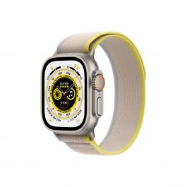 Apple Watch Ultra GPS + Cellular, 49mm Titanium Case with Yellow/Beige Trail Loop - M/L